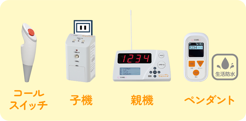 コールスイッチ 子機 親機 生活防水 ペンダント