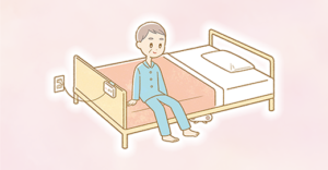 コードレスで幅広く設置可能な離床徘徊センサー